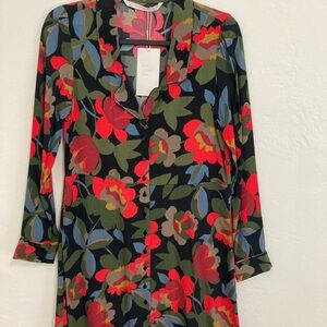 Floral Print Button-Up Dress